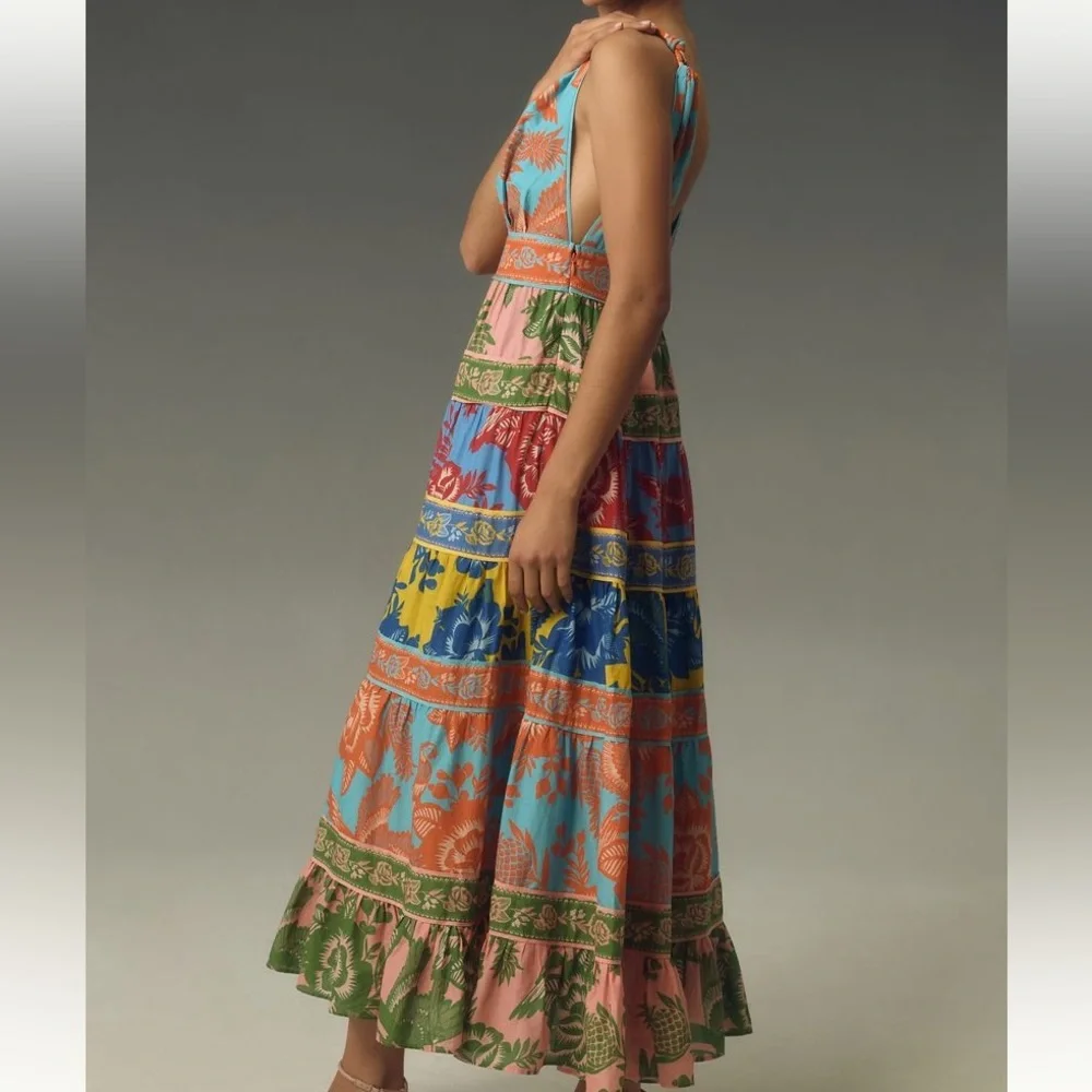 New FARM Rio Garden Mix Midi Dress - Picture 3 of 4